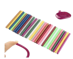 Barritas de silicona de colores con purpurina