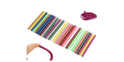 Barritas de silicona de colores con purpurina