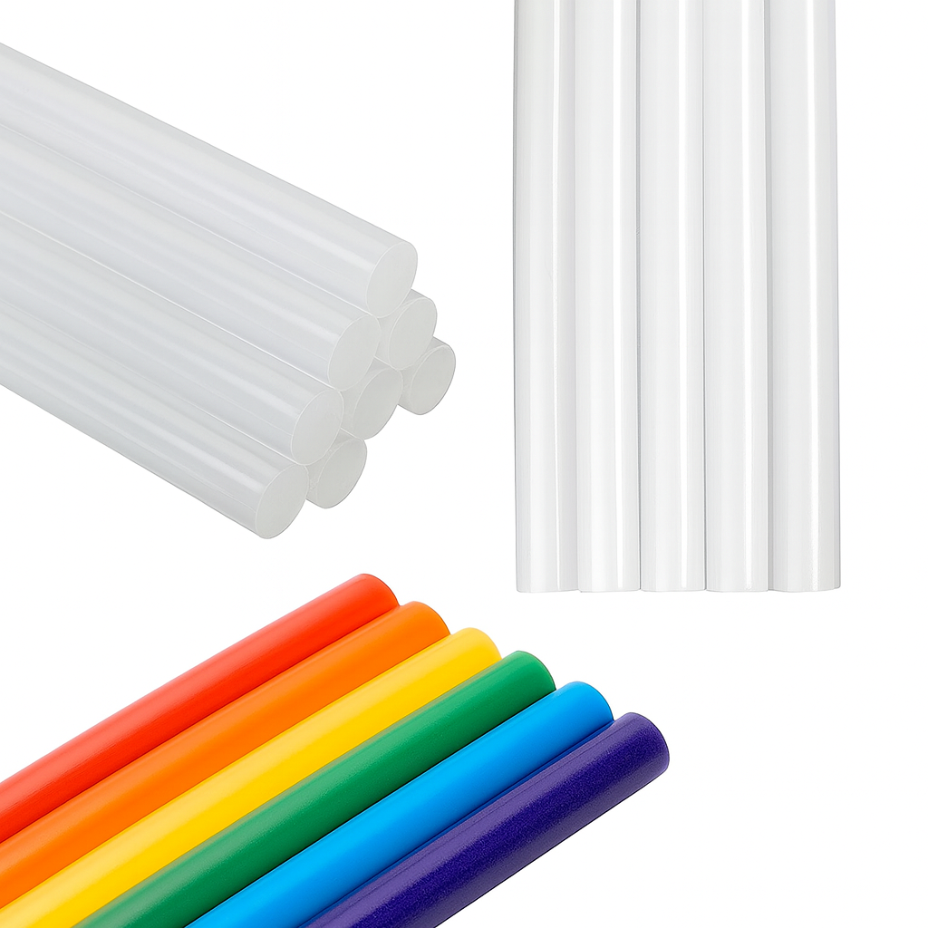 Barras de silicona transparentes y de colores para pistola de pegamento